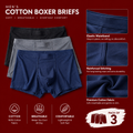 FABROi Mens premium cotton boxers (pack of 3)